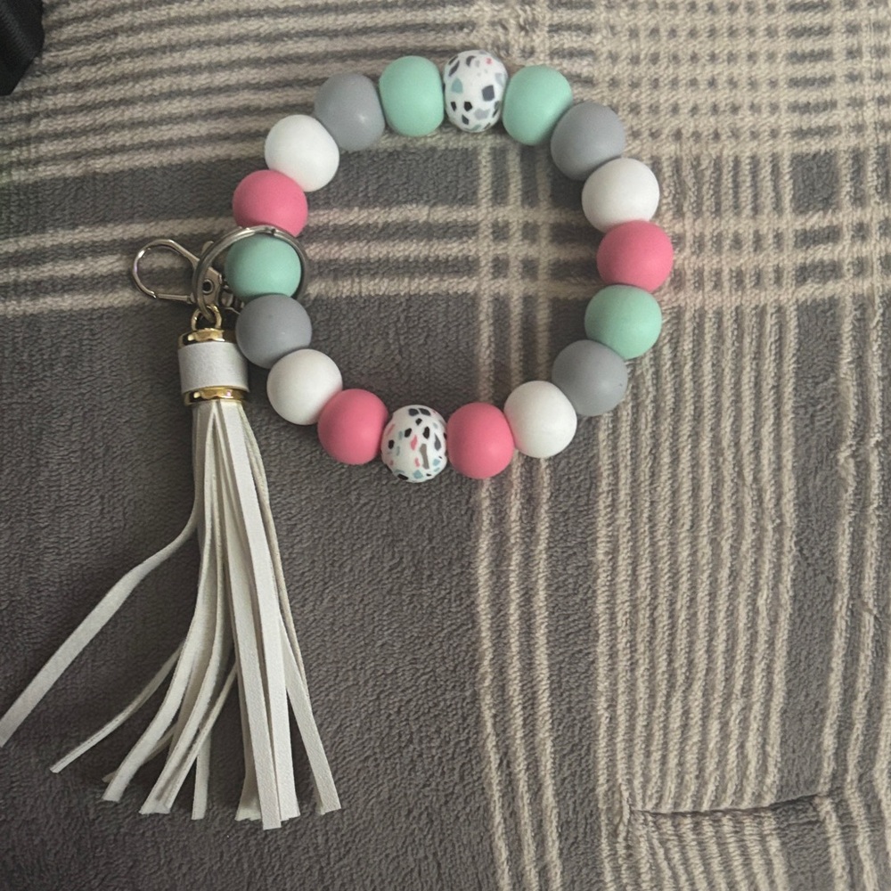 Chic Beaded Key Holder with Tassel